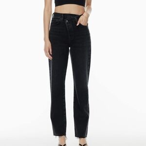 AGOLDE Criss Cross Straight Jean in colour Shambles (Washed Black)